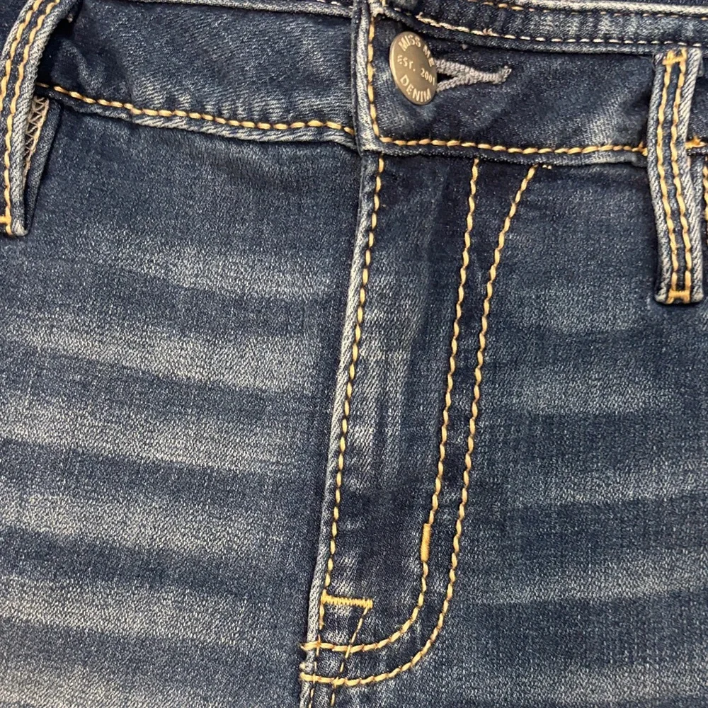 Miss Me Blue Jean Shorts with Button Accents - Picture 3 of 11